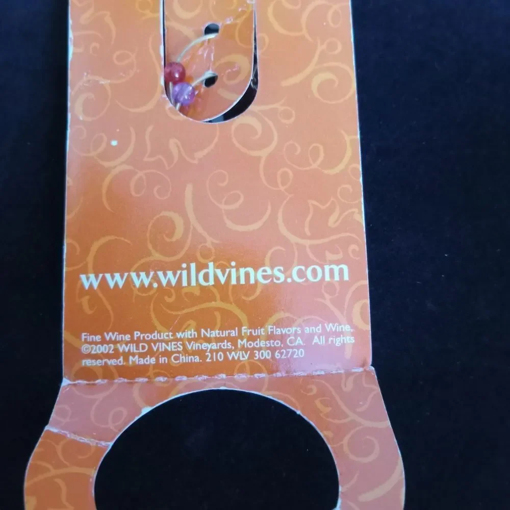Wild Vines Gold Toned Metal Round Fruit Charms Wine Glass Stem Markers Set of 3